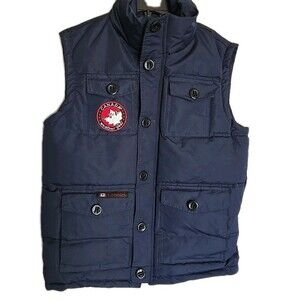 Canada Weather Gear Insulated Puffer Vest Womens Large 14/16 Full Zip Navy Blue